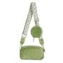 Green Custom Logo 2024 New candy-colored women's single shoulder crossbody bag with wide shoulder strap multifunctional bag