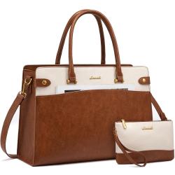 LOVEVOOK custom ladies and girls leather work bags for women Office Handbag large Purse Business 15.6 17in laptop tote Briefcase