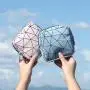 Portable Multifunctional PU Leather Women Menstrual Rhombus Sanitary Napkin Organizer Pouch Diamond Cosmetic Bag