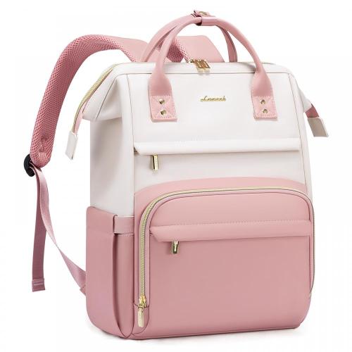 LOVEVOOK 15.6 17 in PU Leather Laptop Backpacks Woman Business Work Travel Back Packs Large Fashion Computer School Student Bags