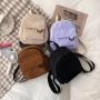 Mini backpack with striped velvet texture and versatile backpack