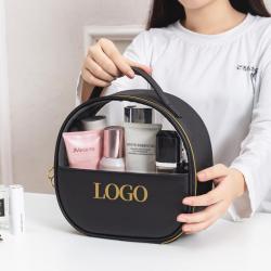 new style customization 3pcs/set luxury designer pvc clear cosmetic bags black travel makeup pouch bag with logo