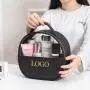 new style customization 3pcs/set luxury designer pvc clear cosmetic bags black travel makeup pouch bag with logo