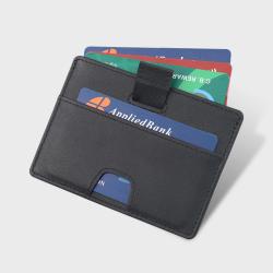 Ultra-slim genuine leather mini card holder slim pu leather card case rfid leather card cover