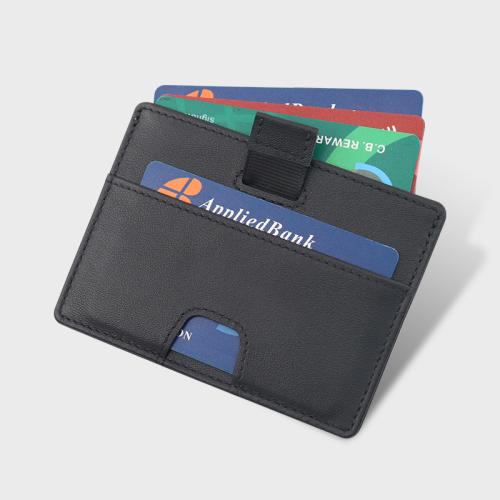 Ultra-slim genuine leather mini card holder slim pu leather card case rfid leather card cover