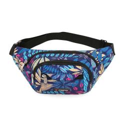 Lady Running Waist Bag Outdoor Leisure Waist Bag Polyester Waterproof Printing Crossbody Bag