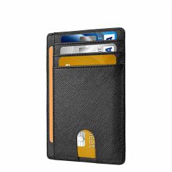 Cheap Custom slim pu and genuine leather wallets for men minimalist thin credit card holder small wallet money clip factory