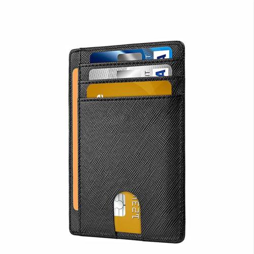Cheap Custom slim pu and genuine leather wallets for men minimalist thin credit card holder small wallet money clip factory