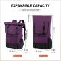 LOVEVOOK Laptop Rucksack Backpack Retro Oxford Laptop Backpack  Waterproof 17 Inch Roll Top Backpack Unisex