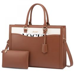 LOVEVOOK Designer Luxury Laptop Bag Women Waterproof Leather Computer Tote Bag Business Office Briefcase Large Capacity Handbag