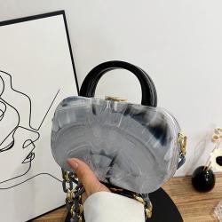 Trendy acrylic box bag candy chain woman shoulder bag evening bag woman pvc purses handbags for ladies