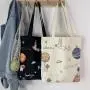 Custom Logo Thick Cotton Canvas Chic School Women Lady Handbag Eco Friendly Shopping Cotton Tote Bag Shopping Bags