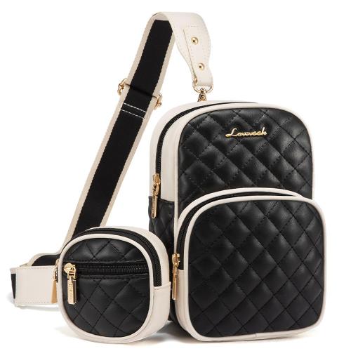 2pcs Leather Waterproof pouch waist bag for women custom Logo luxury crossbody bag adjustable workout running belt chest bag