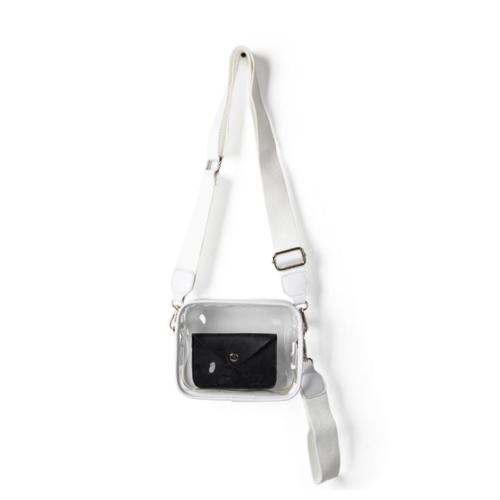 new design full transparent shoulder bag custom Ita bag clear PVC messenger bag for display pins