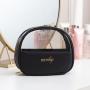 Customized Logo Simple Large Capacity Clear Tpu Pu Leather Luxury Makeup Bag Transparent Pouch Toiletry Travel Cosmetic Bags