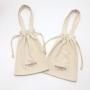 High Quality Embroidery Canvas Cotton Tote Pouch Drawstring Baby Clothing Shoe Dust Canvas Shopping Bag