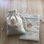 Custom High Quality Jute Drawstring Gift Dust Bag Gold Printing Jute Packaging Bag