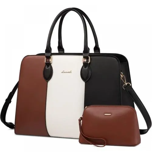 LOVEVOOK Laptop Tote Bag for Women 15.6 inch Computer Tote Work Handbags Purses Large Waterproof Office Ladies Leather Briefcase