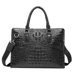 2024 Custom Crocodile Genuine Leather Laptop Hand Bag For Office Briefcase Men