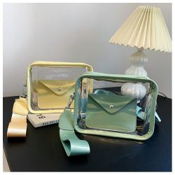 Hot Sale Transparent PVC Women Messenger Bag With Wallet Fashion Clear PVC Crossbody Bag