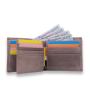 Crazy Horse Genuine Leather Slim Pocket Wallets Men Bifold Short Wallet