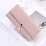 Frosted Leaf Buckle Ladies Purses Wallets Large Capacity Women Wallet Luxury Ladies Purse Pure Color Custom Wallet