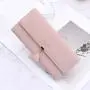 Frosted Leaf Buckle Ladies Purses Wallets Large Capacity Women Wallet Luxury Ladies Purse Pure Color Custom Wallet