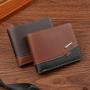 Men's short wallet patchwork vintage men's leather wallet multi card slot soft leather money clip factory
