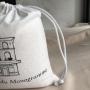 20*25cm Printed Customized White Cotton Drawstring Bag Cotton Packaging Pouch