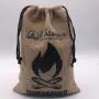 Custom Logo Printed Burlap Hessian Coffee Christmas Gift Drawstring Jute Gunny Pouch Brown Cotton String Jute Bag
