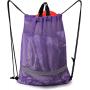 Gelory Wholesale Reusable Custom Eco Friendly Nylon Reflective Football Kickboard Mesh Drawstring Backpack Bags With Zipper Pocket