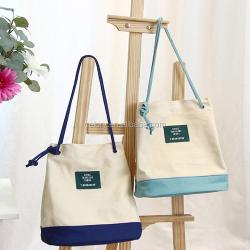 New Fashion Handled Canvas Tote Bucket Drawstring Handbag Messenger Shoulder Sling Bag Women