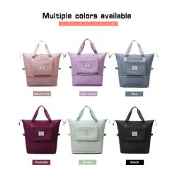 Custom Women Shoulder Luggage Duffle Bags Waterproof Oxford Zipper Folding Expansion Weekender Duffel Gym Sport Travel Bags
