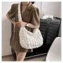 Korean Women's New Folded Cloud Bag Large Capacity Cotton Underarm One Shoulder Handheld Dumpling Bag Portable with Single Strap