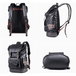 ZF181 Men Backpack PU Computer Bag Breathable Waterproof Schoolbag Fashion Popular Outdoor Travel Shoulder Bag