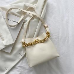New 2023 Retro Trend Women's Bag Personalized Fashion Pu Chain Solid Color Bucket Bag Versatile High-grade Texture Shoulder Bag