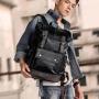 ZF181 Men Backpack PU Computer Bag Breathable Waterproof Schoolbag Fashion Popular Outdoor Travel Shoulder Bag