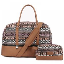 Realer 2021 Canvas Weekender Bag Womens Overnight Bag Carryon Weekend Travel Duffel Tote with Shoe Compartment with Toiletry Bag