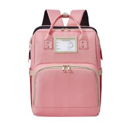 High quality diaper bags USB charging outdoor travel mummy baby diaper bags with crib