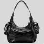 2024 Custom Oiled Waxed Vegan Leather Hobo Shoulder Bags For Motorcycle Women