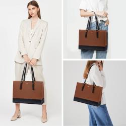 LOVEVOOK PU Leather notebook Bags Large Capacity Computer Tote Handbag Business Office Work Ladies laptop Briefcase with USB