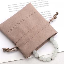 Custom Logo Printed Jewelry Drawstring Bag Mini Microfiber Gift Packaging Dust Earring Jewelry Pouch