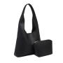 Korean Version Retro Bucket Shoulder Tote Bag Solid Color Soft PU Leather for Shopping and Commuting-Messenger Bags