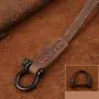 Stylish Vintage Crazy Horse Genuine Leather Key Ring Keychain Holder Promotional Leather Car Key Organizer Holder