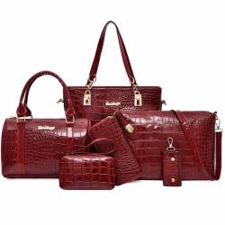 KBW339 2023 Wholesale New Fashion Shoulder Women's Bags Retro Large-capacity Crocodile Mother and Child Package Six Sets
