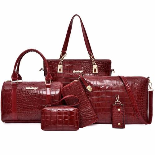 KBW339 2023 Wholesale New Fashion Shoulder Women's Bags Retro Large-capacity Crocodile Mother and Child Package Six Sets