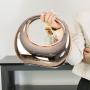 2024 new high-grade curved moon bag gold and silver ornaments home decorative handbag makeup acrylic bag