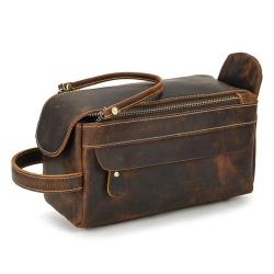 ZWY313 Men Genuine Leather Tote Clutch Bag Daily Travel Outdoor Toiletries Storage Bag Waterproof Practical Ladies Cosmetic Bag