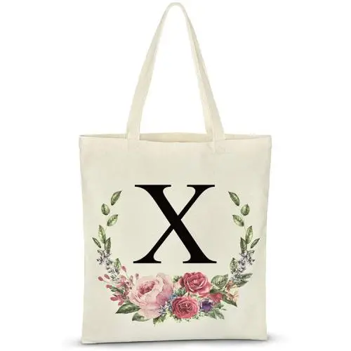 Gelory Recycled Large Book Tote Gift Bag Eco Friendly Women Canvas Tote Bags Reusable Grocery Shopping Bags