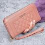 2024 New Women's Wallet Long Leather Zipper Clutch Bags Embroidery Fashion Large Capacity Purse Wallet Mobile Phone Bag